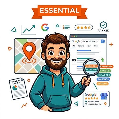 Professional SEO services Essential package by The Beard Guy with Google Business Profile and local map ranking