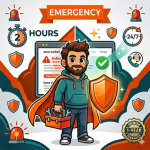3.Emmergency WordPress malware removal emergency rescue package by The Beard Guy with 24/7 priority response and security monitoring