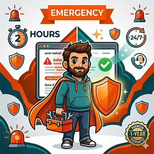 3.Emmergency WordPress malware removal emergency rescue package by The Beard Guy with 24/7 priority response and security monitoring