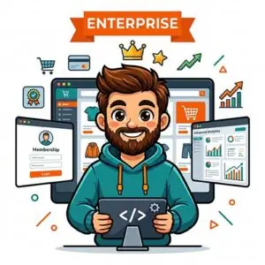 3.Enterprise Ecommerce website design Enterprise package by The Beard Guy with online store and membership dashboard